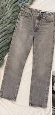 Rag & Bone Size 28 Acid Wash Gray Jeans High Rise Straight Leg Mom Jean